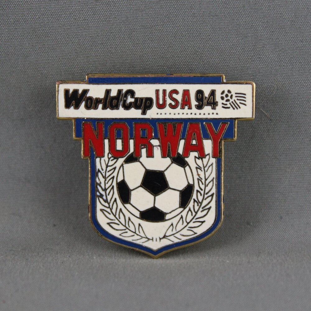 1994 World Cup of Soccer Pin - Norway Shield Design by Peter David - Metal Pin